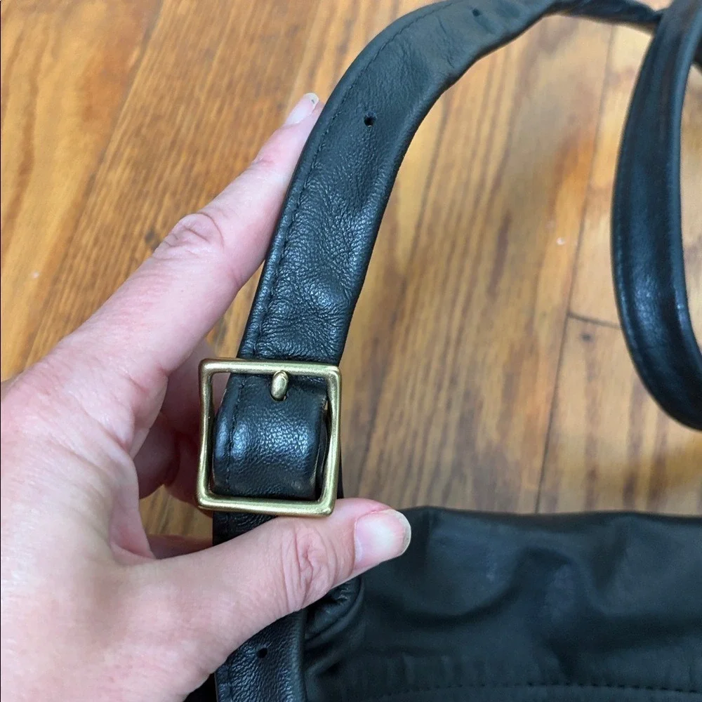 Maple‎ Leather Company Saddlebag Crossbody Bag Purse Black Buttery Soft Leather